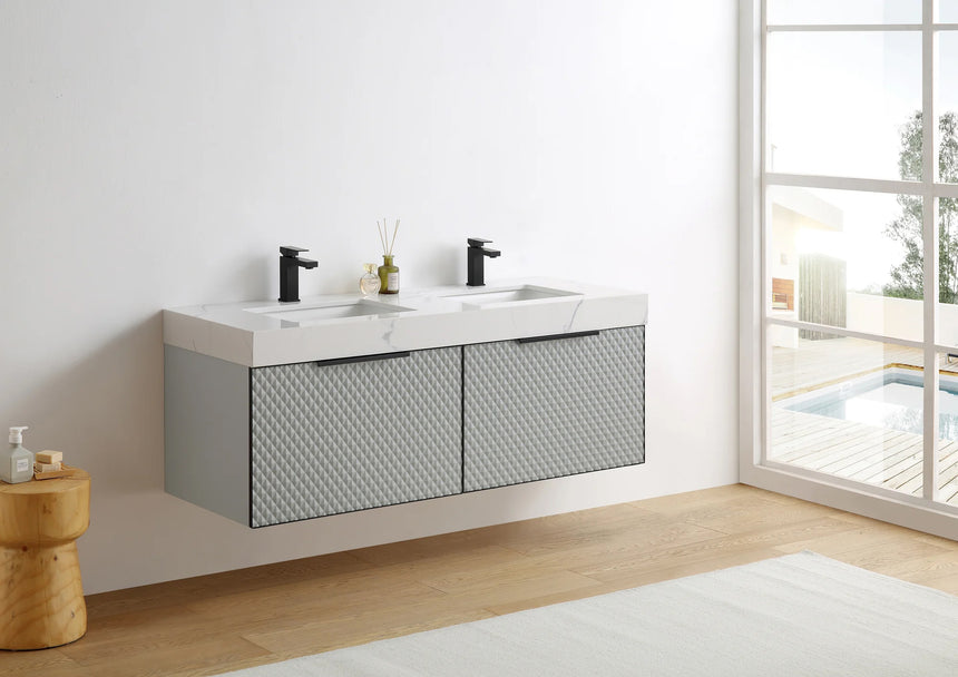 60 inch San Carlos Floating Vanity Silver
