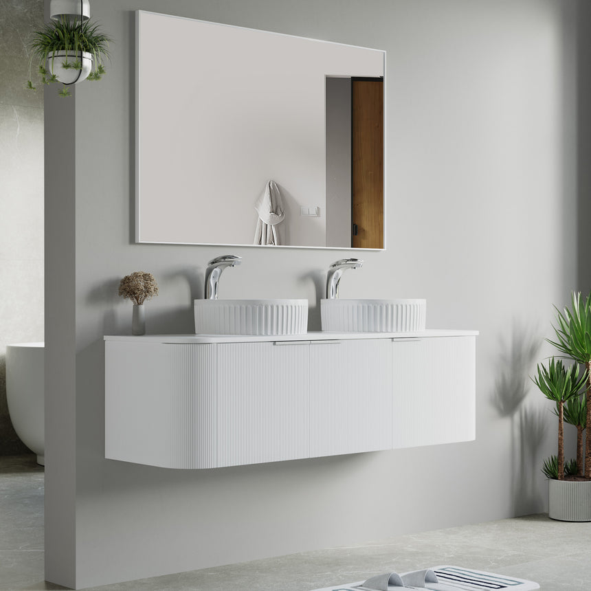 48 inch Bellezza Floating Vanity Oak Vessel