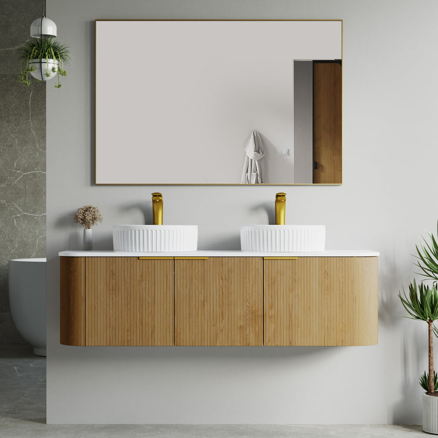48 inch Bellezza Floating Vanity Oak Vessel