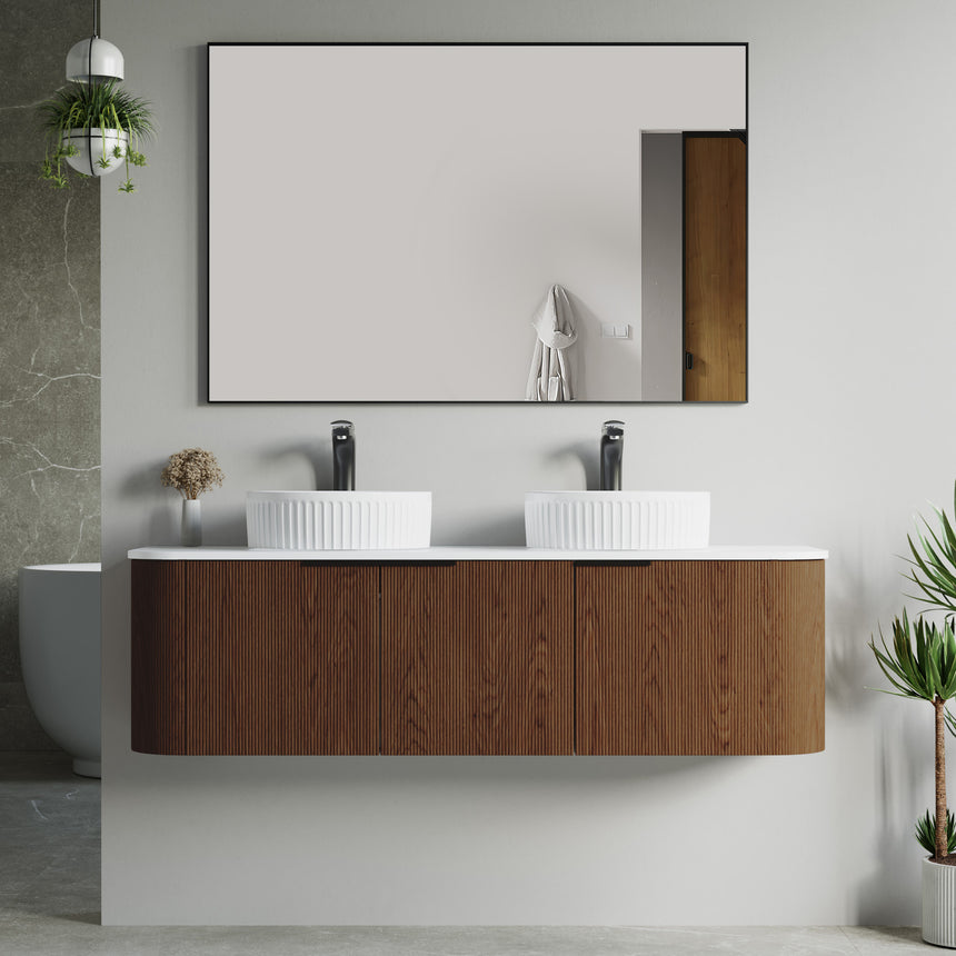 48 inch Bellezza Floating Vanity Oak Vessel