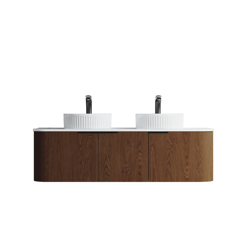 48 inch Bellezza Floating Vanity Oak Vessel