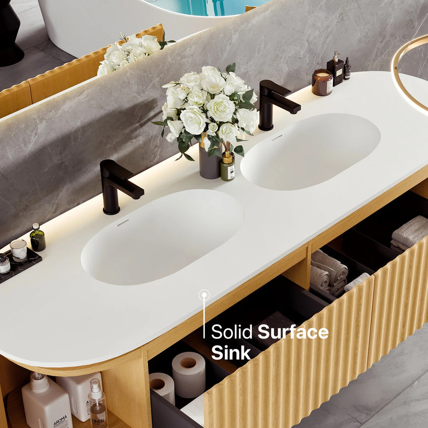 Larvotto Floating Vanity - Fluted (39"-72")