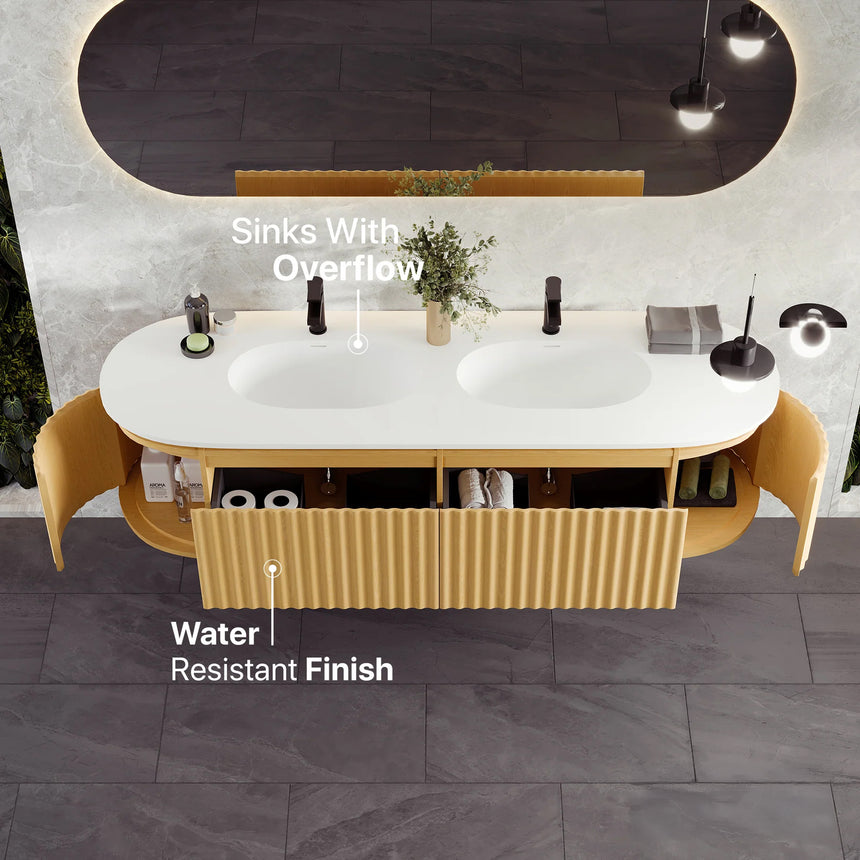 Larvotto Floating Vanity - Fluted (39"-72")