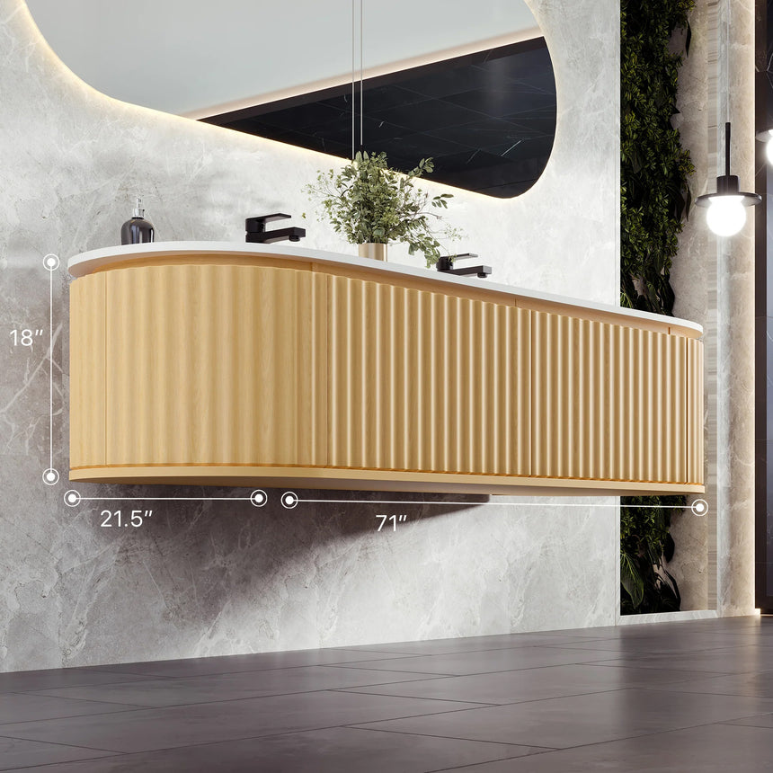 Larvotto Floating Vanity - Fluted (39"-72")
