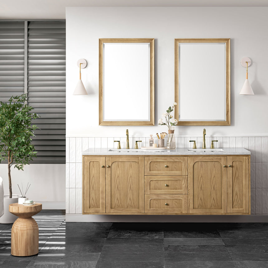 72 inch Essen Floating Vanity Carrara Marble