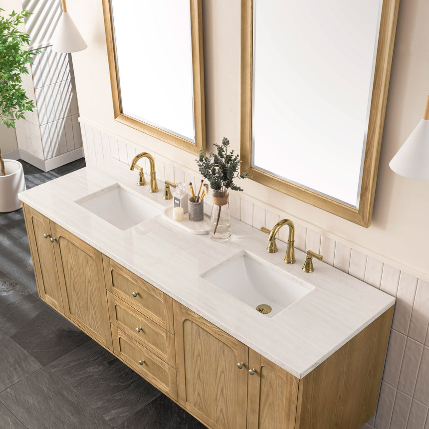 72 inch Essen Floating Vanity Carrara Marble