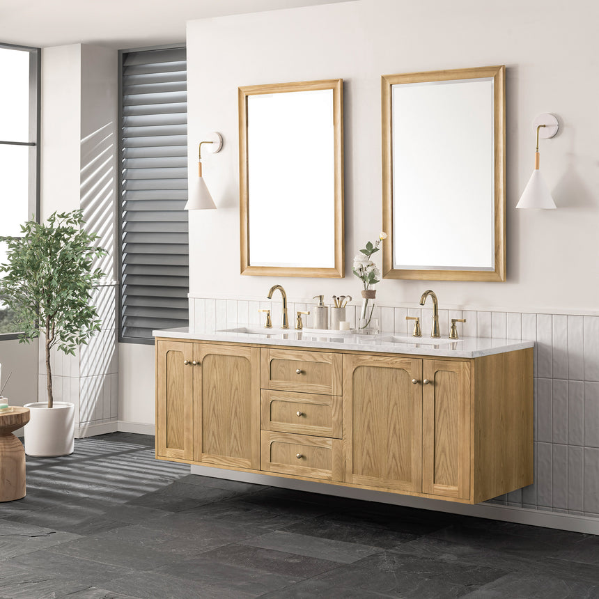 72 inch Essen Floating Vanity Carrara Marble