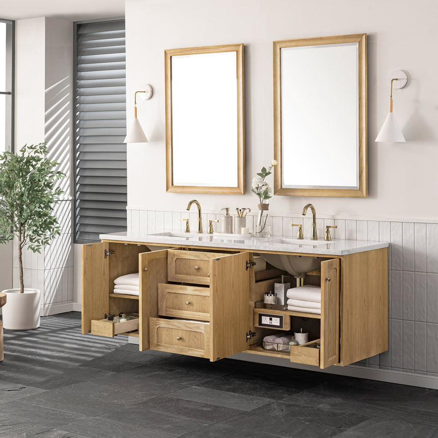 72 inch Essen Floating Vanity Carrara Marble