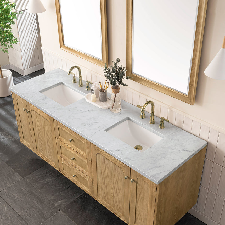 72 inch Essen Floating Vanity Carrara Marble