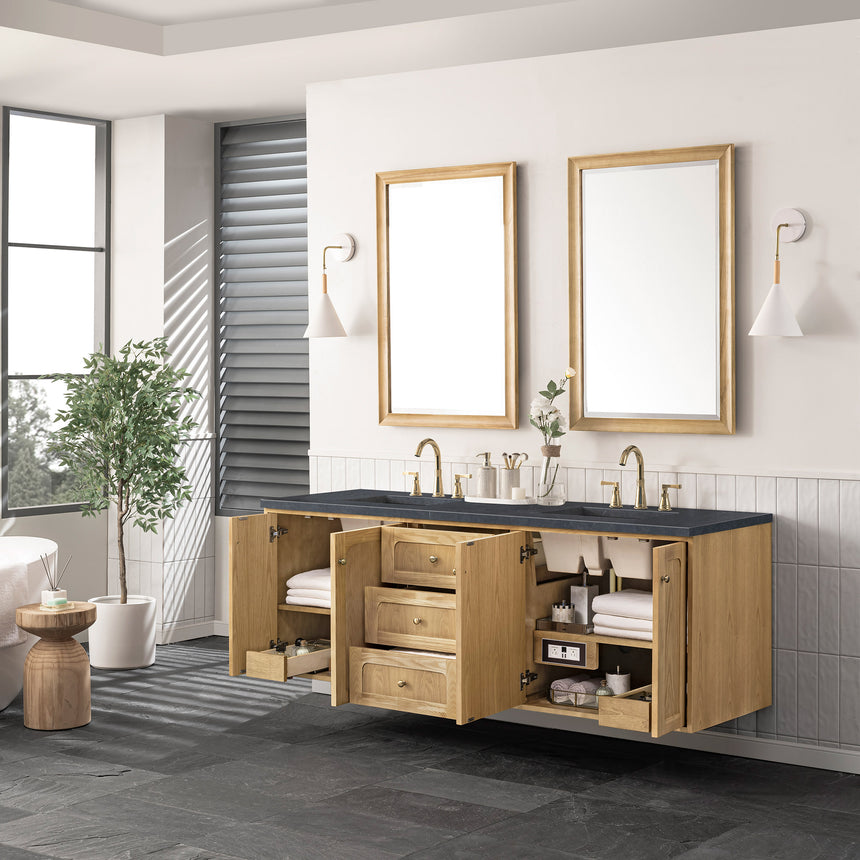 72 inch Essen Floating Vanity Carrara Marble