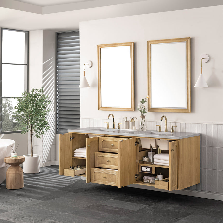 72 inch Essen Floating Vanity Carrara Marble