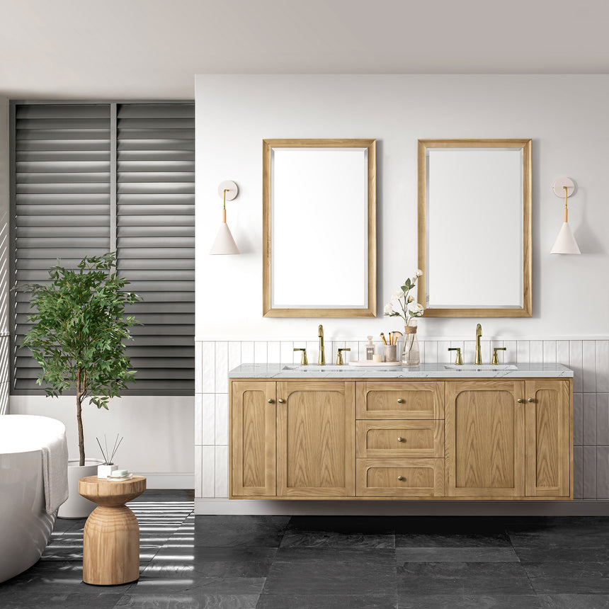 72 inch Essen Floating Vanity Carrara Marble