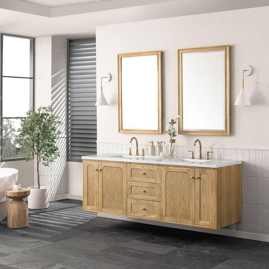 72 inch Essen Floating Vanity Carrara Marble