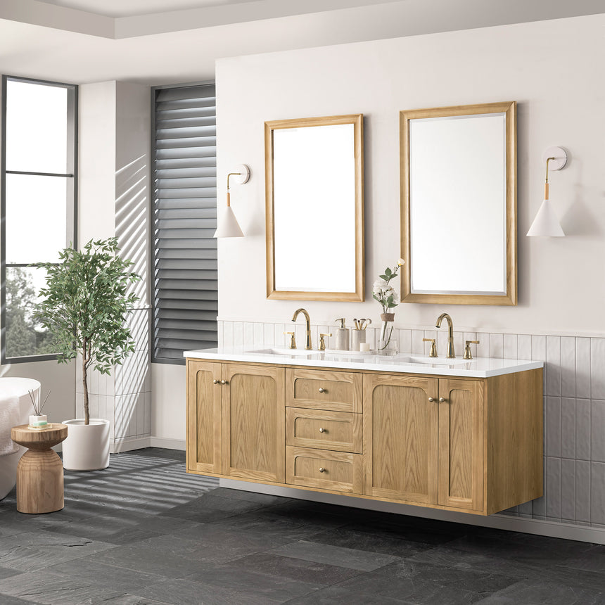 72 inch Essen Floating Vanity Carrara Marble