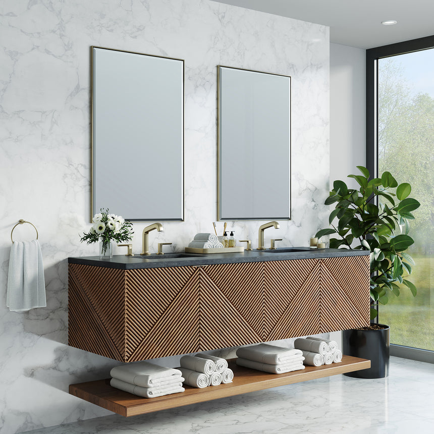 72 inch Leuven Floating Vanity Charcoal Soapstone Top