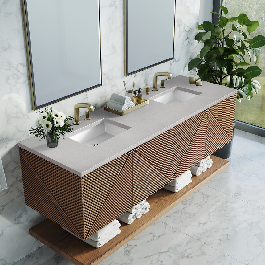 72 inch Leuven Floating Vanity Charcoal Soapstone Top