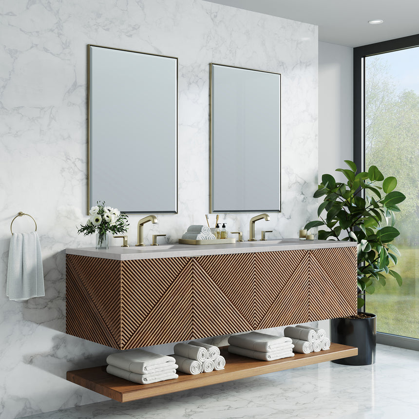 72 inch Leuven Floating Vanity Charcoal Soapstone Top
