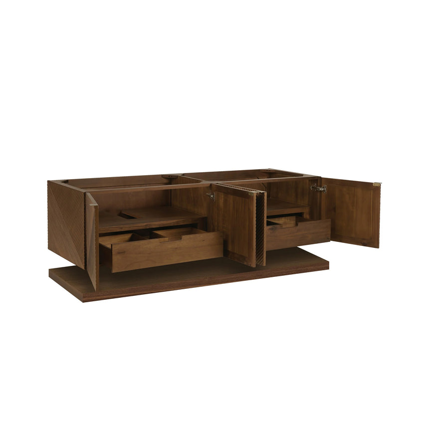 72 inch Leuven Floating Vanity Charcoal Soapstone Top
