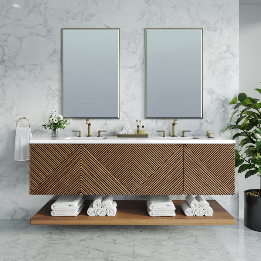 72 inch Leuven Floating Vanity Charcoal Soapstone Top