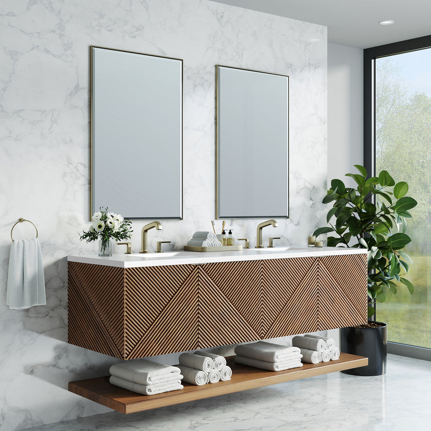 72 inch Leuven Floating Vanity Charcoal Soapstone Top