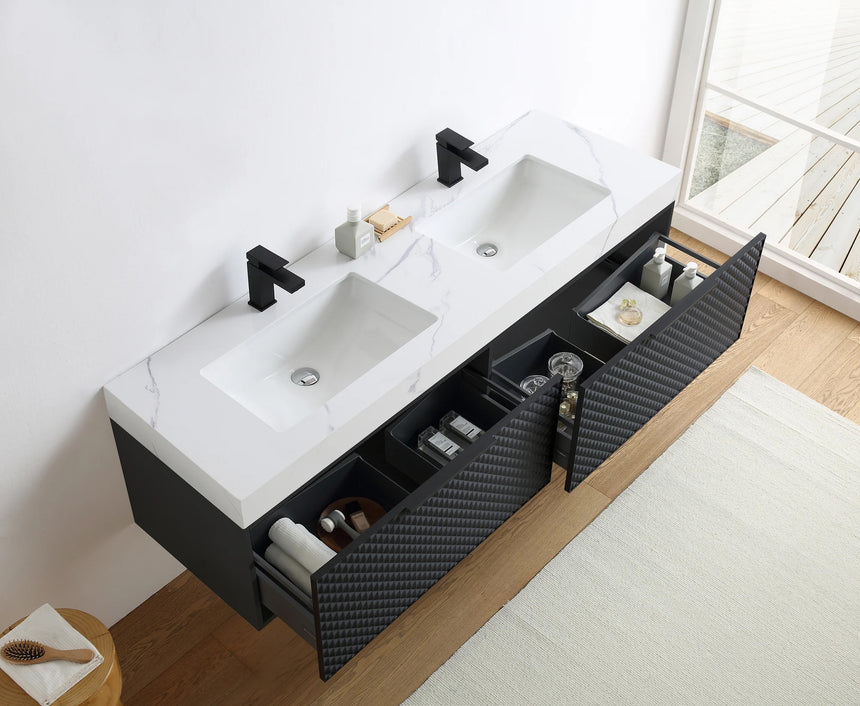 60 inch San Carlos Floating Vanity Silver
