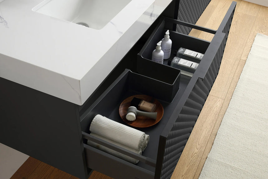 60 inch San Carlos Floating Vanity Silver