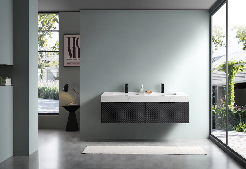 60 inch San Carlos Floating Vanity Silver