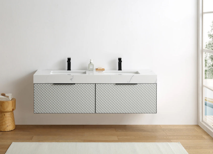 60 inch San Carlos Floating Vanity Silver