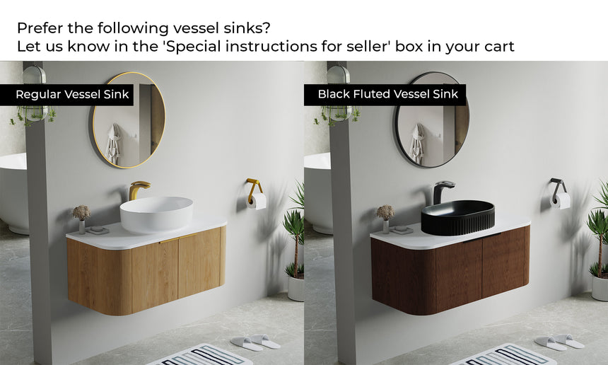 48 inch Bellezza Floating Vanity Oak Vessel