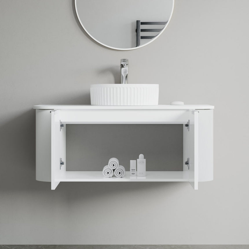 48 inch Bellezza Floating Vanity Oak Vessel
