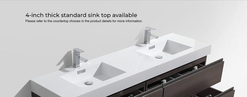 FS 60D inch Breton Floating Vanity White Oak Clear