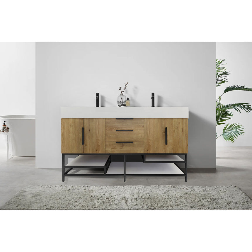 FS 60D inch Breton Floating Vanity White Oak Clear