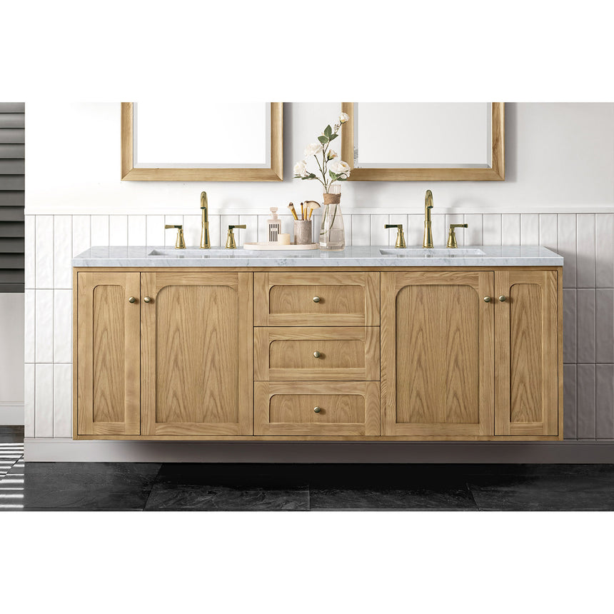 72 inch Essen Floating Vanity Carrara Marble
