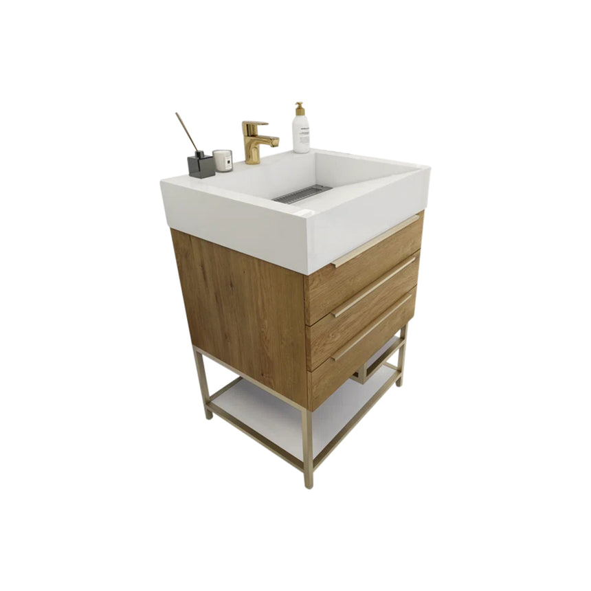 FS 60D inch Breton Floating Vanity White Oak Clear