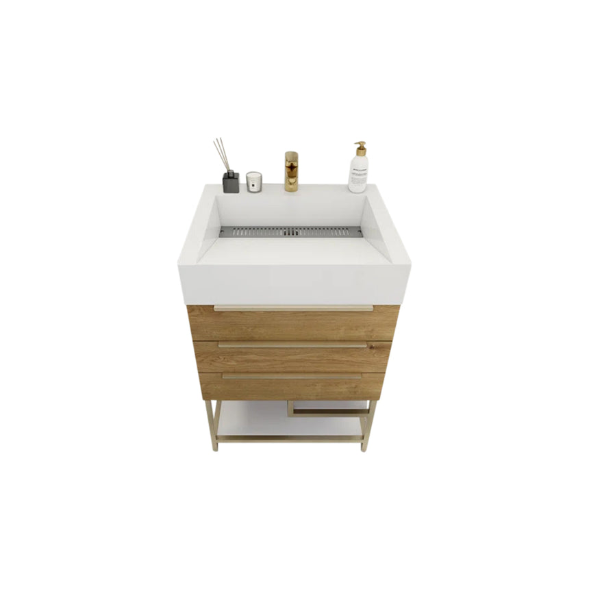 FS 60D inch Breton Floating Vanity White Oak Clear