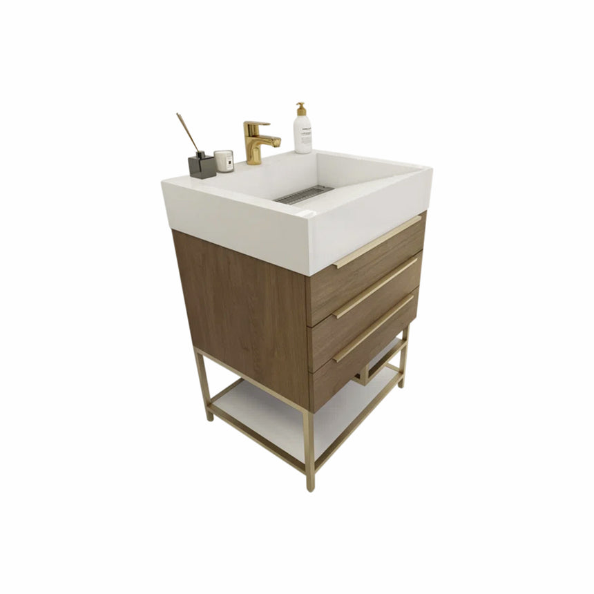 FS 60D inch Breton Floating Vanity White Oak Clear