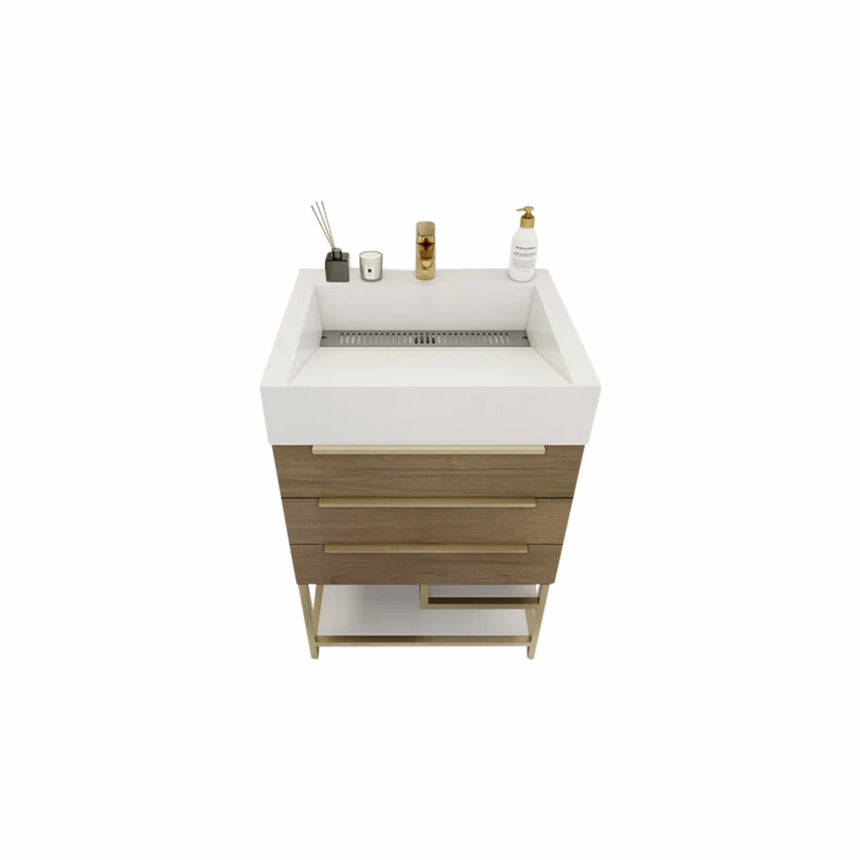 FS 60D inch Breton Floating Vanity White Oak Clear