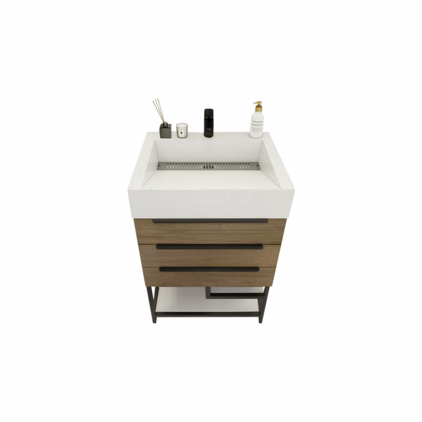 FS 60D inch Breton Floating Vanity White Oak Clear