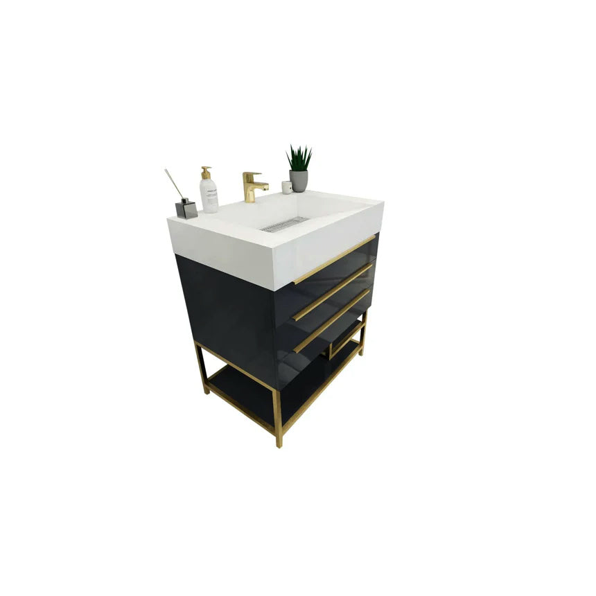 FS 60D inch Breton Floating Vanity White Oak Clear