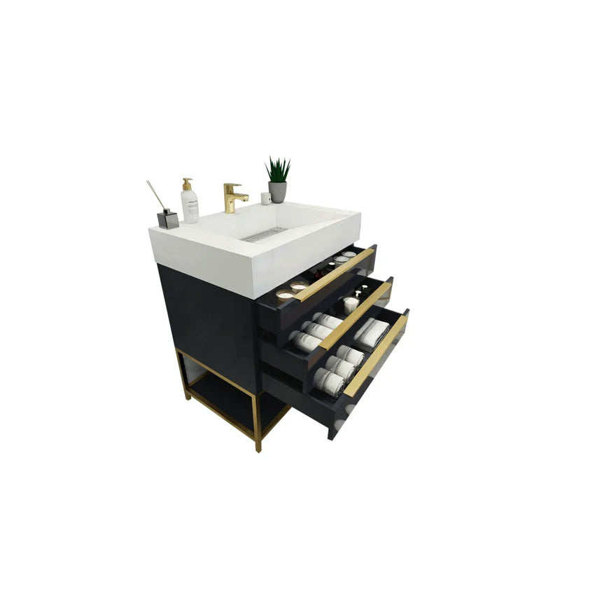 FS 60D inch Breton Floating Vanity White Oak Clear