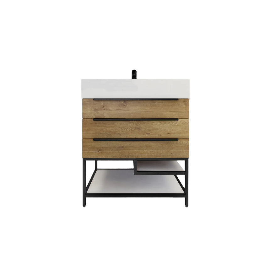 FS 60D inch Breton Floating Vanity White Oak Clear