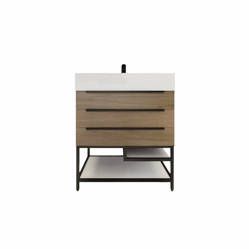 FS 60D inch Breton Floating Vanity White Oak Clear