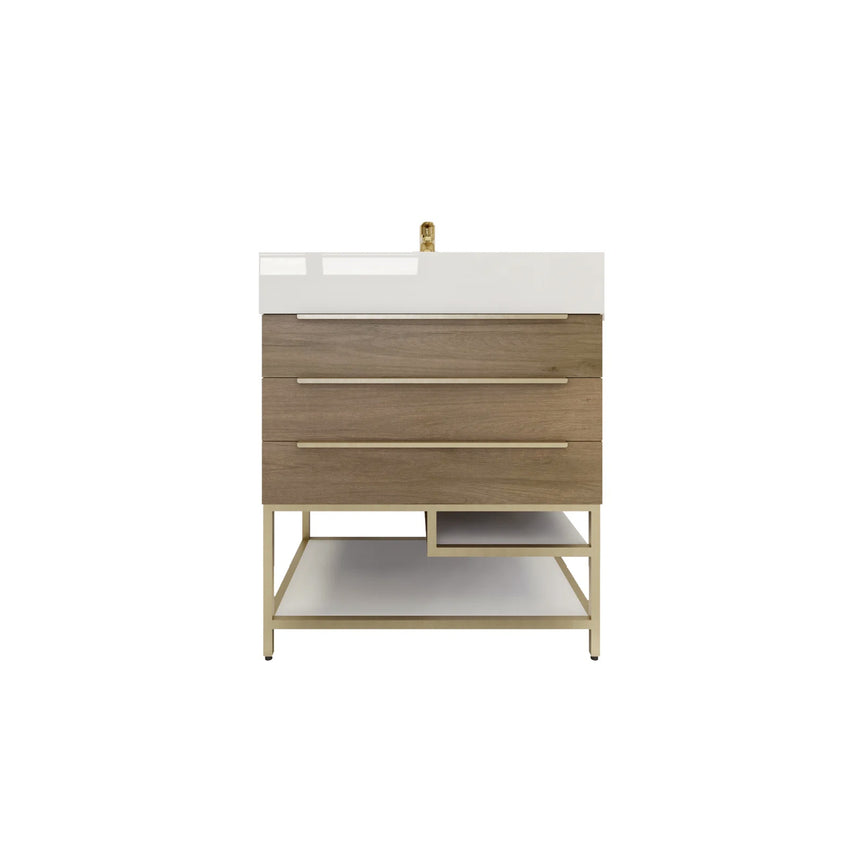 FS 60D inch Breton Floating Vanity White Oak Clear