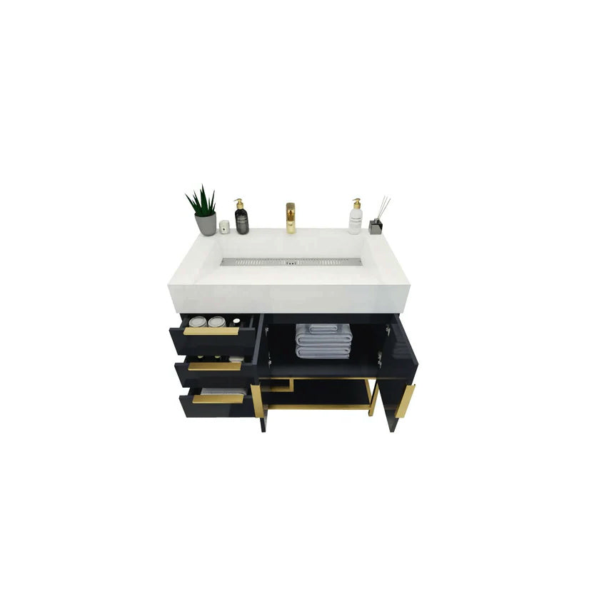FS 60D inch Breton Floating Vanity White Oak Clear