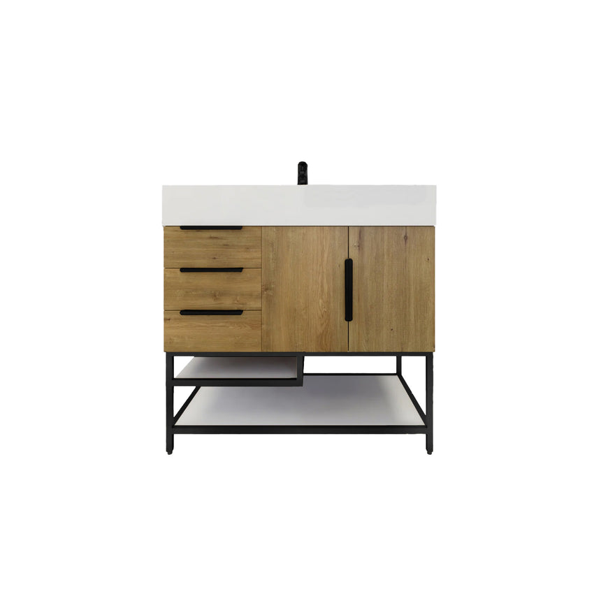 FS 60D inch Breton Floating Vanity White Oak Clear