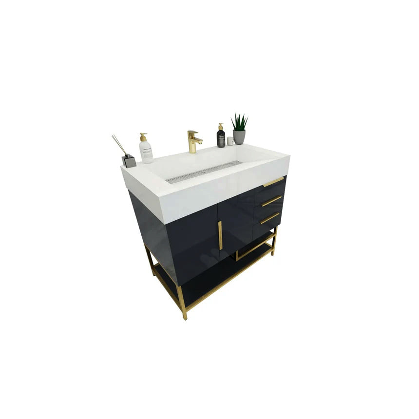 FS 60D inch Breton Floating Vanity White Oak Clear