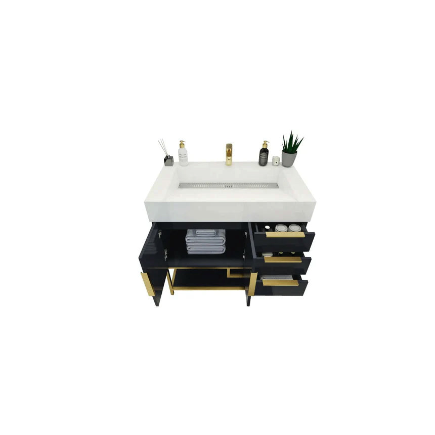 FS 60D inch Breton Floating Vanity White Oak Clear