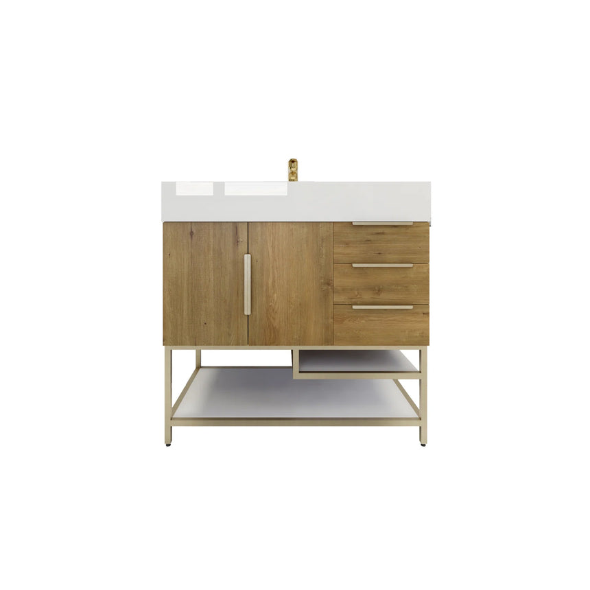 FS 60D inch Breton Floating Vanity White Oak Clear