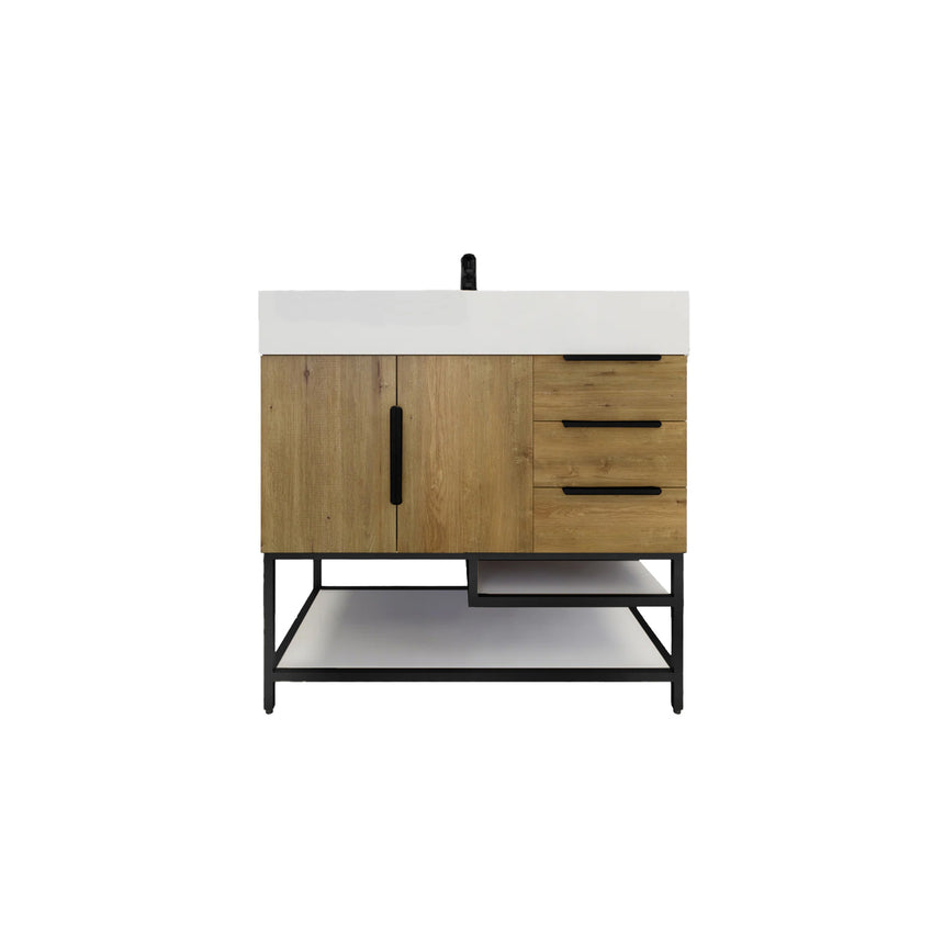FS 60D inch Breton Floating Vanity White Oak Clear