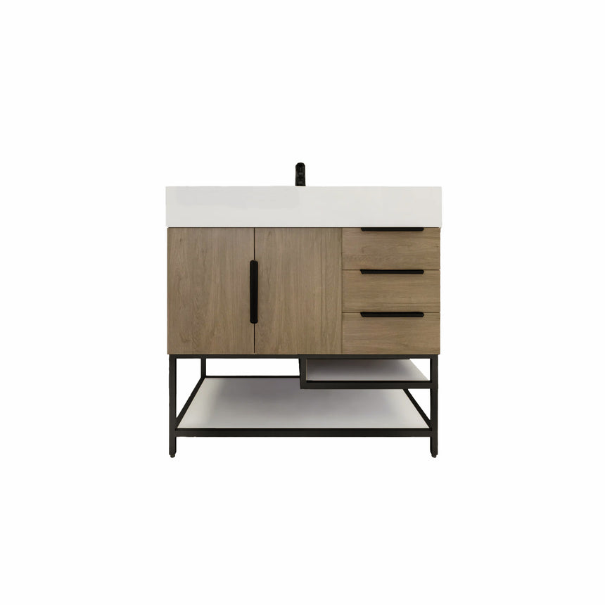 FS 60D inch Breton Floating Vanity White Oak Clear